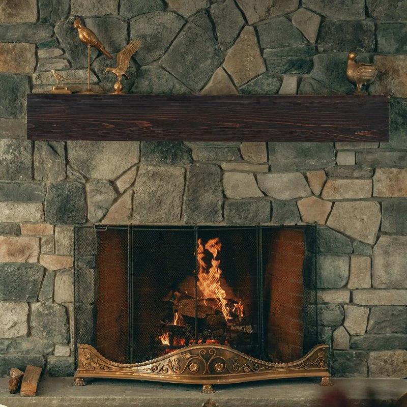 Distressed Fireplace Distressed Fireplace Mantels - Rustic Wood Mantel Shelf for Home Decor ...